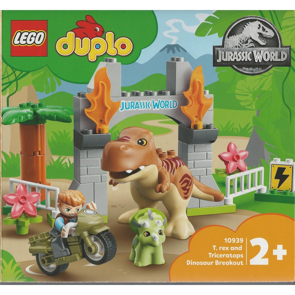 DUPLO JURASSIC 10939 REX AND TRICERATOPS BREAKOUT