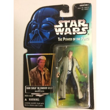 STAR WARS ACTION FIGURE  3.75 " - 9 cm HAN SOLO IN ENDOR GEAR WITH BLASTER PISTOL   Hasbro 69621