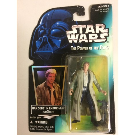 STAR WARS ACTION FIGURE  3.75 " - 9 cm HAN SOLO IN ENDOR GEAR WITH BLASTER PISTOL   Hasbro 69621