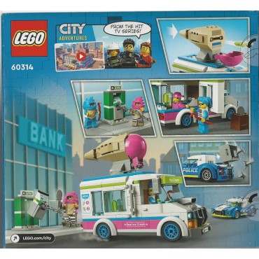 LEGO CITY 60314 scatola danneggiata IL FURGONE DEI GELATI E L'INSEGUIMENTO DELLA POLIZIA
