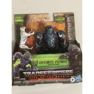 TRANSFORMERS ACTION FIGURE 5.5 " - 15 cm OPTIMUS PRIMAL & ARROWSTRIPE  HASBRO F4611 RISE OF THE BEASTS beast weaponizers 2 pack