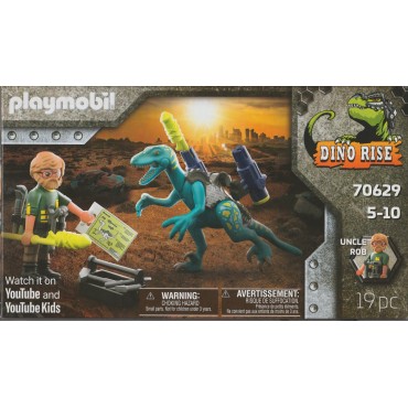 PLAYMOBIL DINO RISE 70629  UNCLE ROB : DEINONYCHUS READY FOR BATTLE