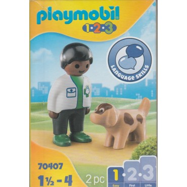 PLAYMOBIL 1.2.3. 70407  VET. WITH DOG