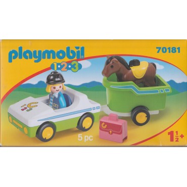 PLAYMOBIL 70181 1.2.3 CAR WITH HORSE TRAILER