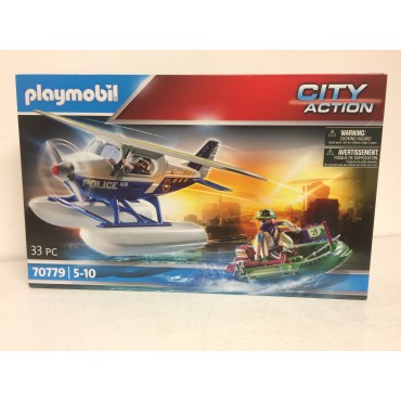 PLAYMOBIL CITY ACTION 70779 POLICE SEAPLANE SMUGGLER PURSUIT