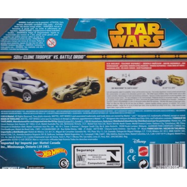 HOT WHEELS - STAR WARS  CHARACTER CARS  501st CLONE TROOPER - BATTLE DROID 2 vehicles set