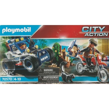 PLAYMOBIL CITY ACTION 70570  QUAD DELLA POLIZIA CON LADRO DI TESORI