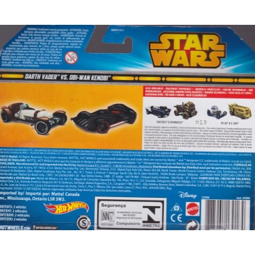 HOT WHEELS - STAR WARS  CHARACTER CAR OBI -WAN KENOBI DARTH VADER  2 vehicles set