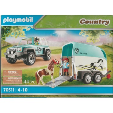 PLAYMOBIL COUNTRY 70511 AUTO CON RIMORCHIO PER PONY