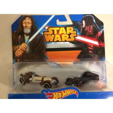 HOT WHEELS - STAR WARS  CHARACTER CAR OBI -WAN KENOBI DARTH VADER  2 vehicles set