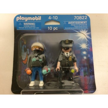 PLAYMOBIL DUO PACK FIGURES 70822 POLICEMAN & GRAFFITI STREET ARTIST