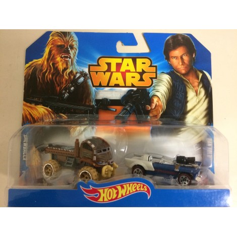 HOT WHEELS - STAR WARS  CHARACTER CAR CHEWBACCA HAN SOLO  2 vehicles set