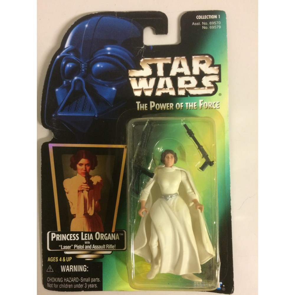 STAR WARS ACTION FIGURE  3.75 " - 9 cm PRINCESS LEIA ORGANA WITH LASER PISTOL AND ASSAULT RIFLE Hasbro 69579 green package