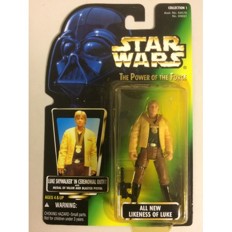 STAR WARS ACTION FIGURE  3.75 " - 9 cm LUKE SKYWALKER IN CERIMONIAL OUTFIT WITH MEDAL OF VALOR & BLASTER PISTOL Hasbro 69691