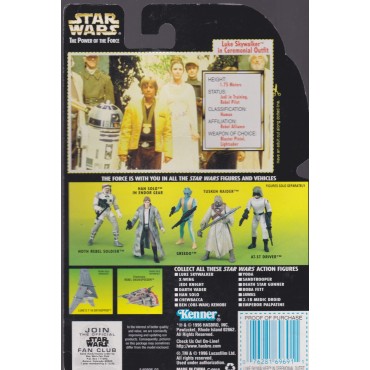 STAR WARS ACTION FIGURE  3.75 " - 9 cm LUKE SKYWALKER IN CERIMONIAL OUTFIT WITH MEDAL OF VALOR & BLASTER PISTOL Hasbro 69691