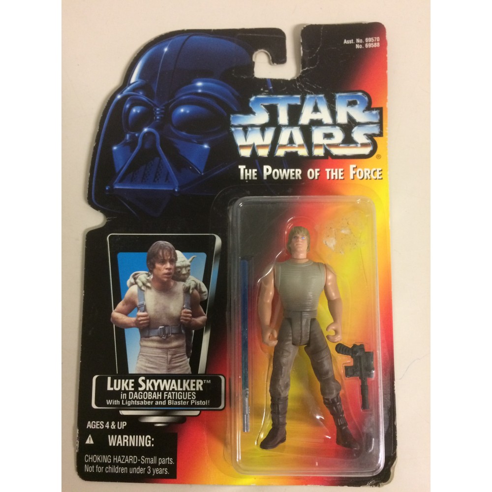 STAR WARS ACTION FIGURE  3.75 " - 9 cm LUKE SKYWALKER IN DAGOBAH FATIGUES WITH LIGHTSABER & BLASTER PISTOL  Hasbro 69588