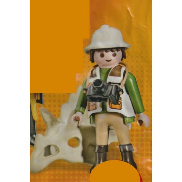 PLAYMOBIL FIGURE ARCHEOLOGIST WITH TRICERATOPS SKULL new in polybag