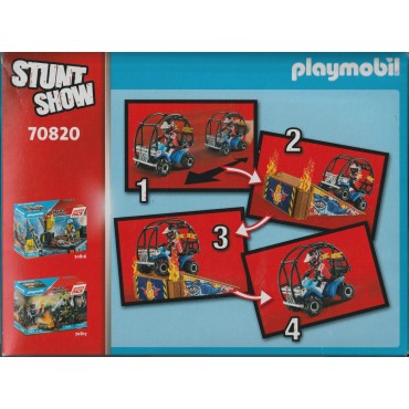 PLAYMOBIL STUNT SHOW  STARTER PACK 70820 FIRE JUMP QUAD BIKE