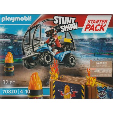 PLAYMOBIL STUNT SHOW  STARTER PACK 70820 FIRE JUMP QUAD BIKE