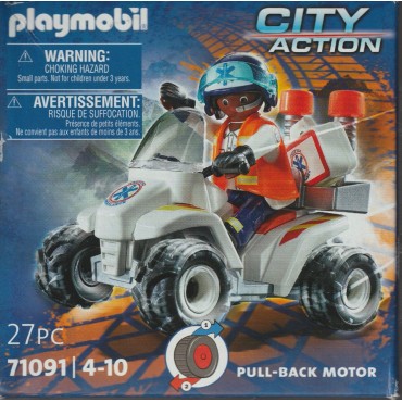PLAYMOBIL CITY ACTION 71091 RESCUE QUAD with  pull back motor