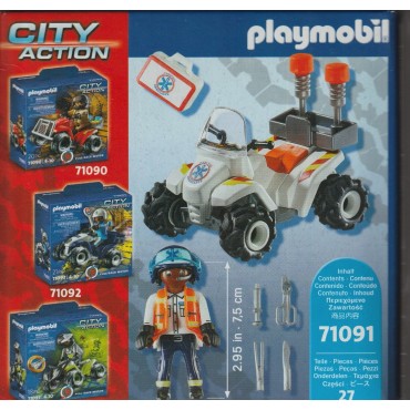 PLAYMOBIL CITY ACTION 71091 RESCUE QUAD with  pull back motor