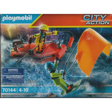 PLAYMOBIL CITY ACTION 70144   SEA RESCUE : KITESURFER RESCUE WITH SPEEDBOAT