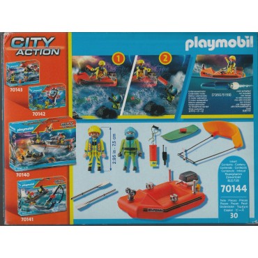 PLAYMOBIL CITY ACTION 70144   SEA RESCUE : KITESURFER RESCUE WITH SPEEDBOAT