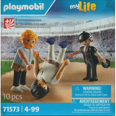 PLAYMOBIL MY LIFE 71573 ASSOCIATION FEDERAL DE LUTTE SUISSE LOTTA SVIZZERA LOTTATORI E ARBITRO