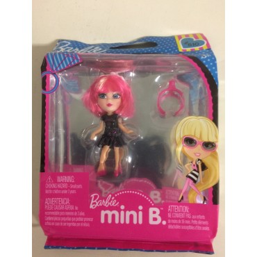 BARBIE MINI B FASHION RING SERIE PACKAGE  n°  510   MATTEL  T 5769  PINK AIR WITH BLACK SHIRT - BLACK SKIRT