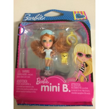 BARBIE MINI B FASHION RING SERIE PACKAGE  n°  501   MATTEL  T 5766  RED AIR WITH BLUE & WHITE SHIRT - YELLOW SHORTS