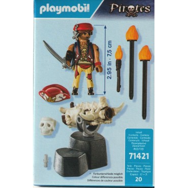 PLAYMOBIL PIRATES 71421 PIRATA CON CANNONE FIGURE