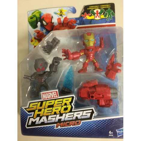 MARVEL SHUPER HERO MASHERS MICRO IRON MAN vs ULTRON 2 figures pack B6690