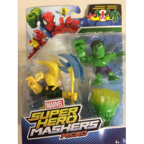 MARVEL SUPER HERO MASHERS MICRO HULK VS LOKI  2 figures pack B6688
