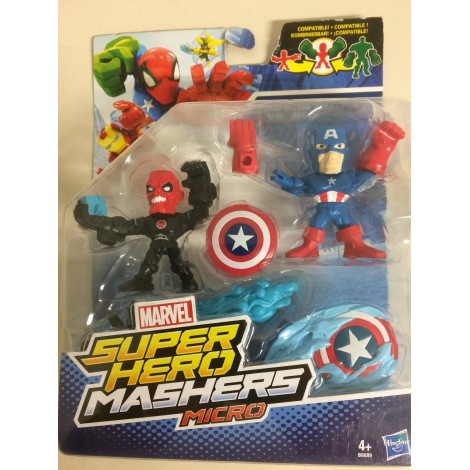 MARVEL SUPER HERO MASHERS MICRO CAPTAIN AMERICA VS IRON SKULL  2 figures pack B6689