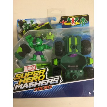 MARVEL SUPER HERO MASHERS MICRO HULK SMASH DOZER  figure + vehicle  pack B6685