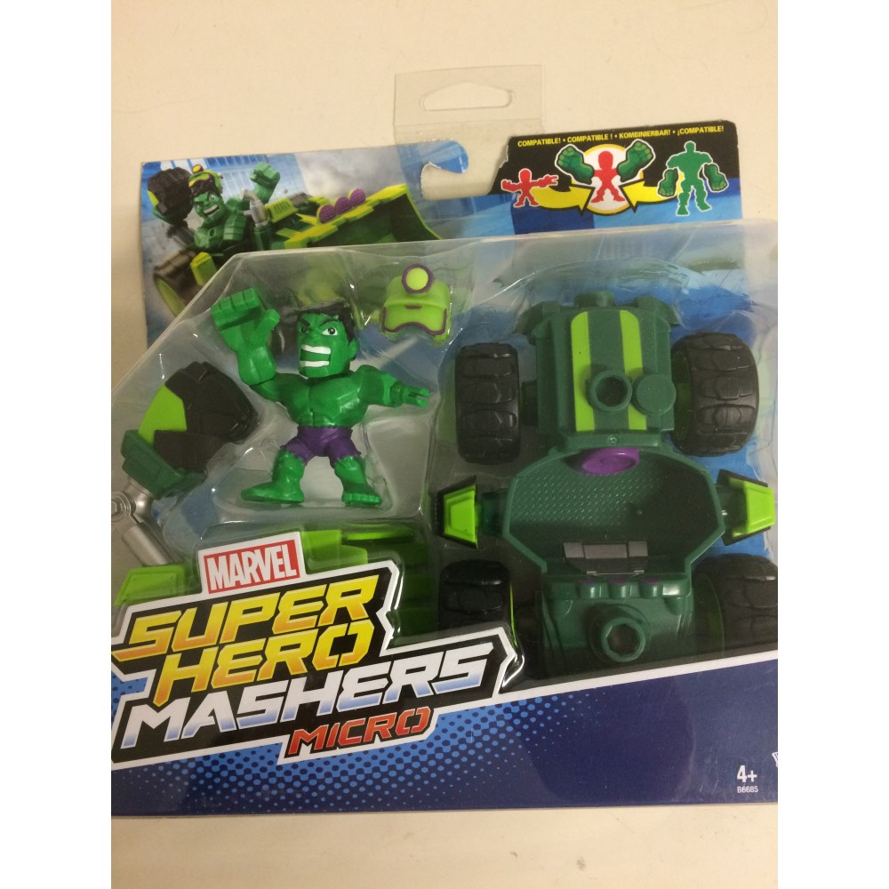 MARVEL SUPER HERO MASHERS MICRO HULK SMASH DOZER  figure + vehicle  pack B6685