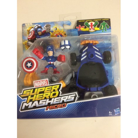 MARVEL SUPER HERO MASHERS MICRO CAPTAIN AMERICA RACER  figure + vehicle  pack B6686