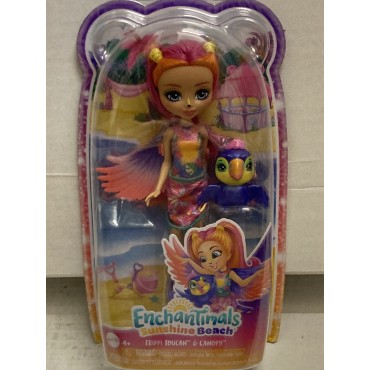 ENCHANTIMALS DOLL TRIPPI TOUCAN & CANOPY HRX83