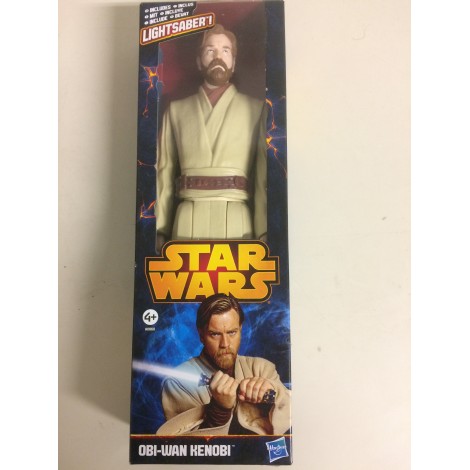 STAR WARS ACTION FIGURE 12 " - 30 cm OBI WAN KENOBI WITH LIGHTSABER HASBRO A0868