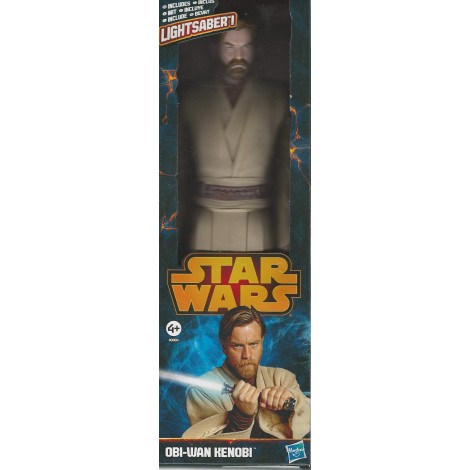 STAR WARS ACTION FIGURE 12 " - 30 cm OBI WAN KENOBI WITH LIGHTSABER HASBRO A0868