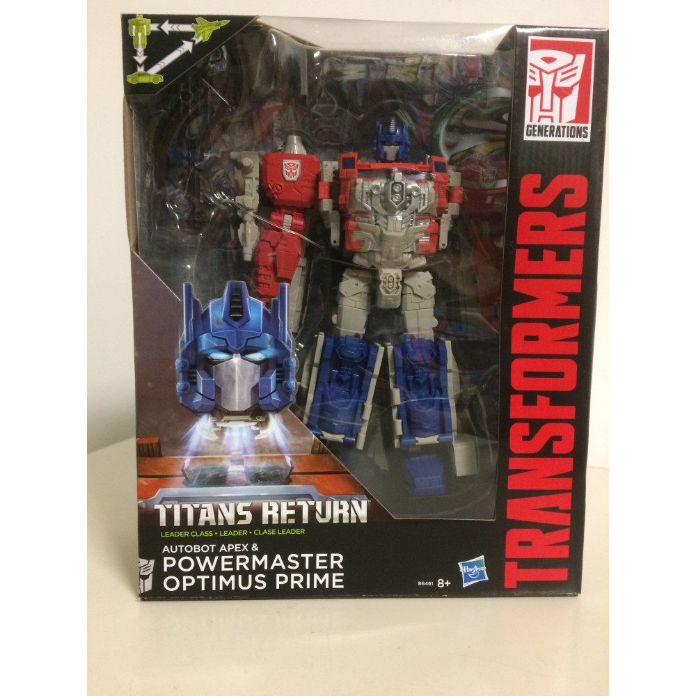 TRANSFORMERS ACTION FIGURE TITANS RETURNS LEADER CLASS AUTOBOT APEX & POWERMASTER OPTIMUS PRIME