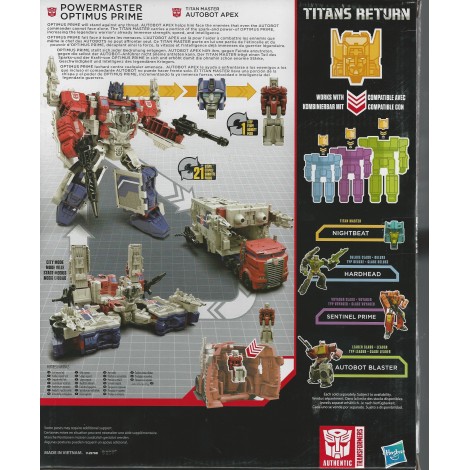 TRANSFORMERS ACTION FIGURE TITANS RETURNS LEADER CLASS AUTOBOT APEX & POWERMASTER OPTIMUS PRIME