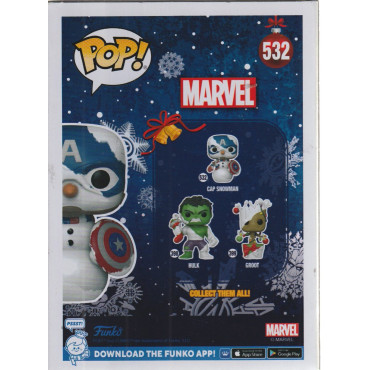 FUNKO POP!  MARVEL 532 BOBBLEHEAD CAPTAIN AMERICA - CAP SNOWMAN  special editiona D.I.Y