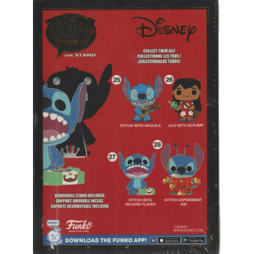 FUNKO POP! PIN with stand DISNEY 27 STITCH WITH RECORD PLAYER