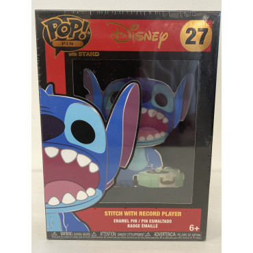 FUNKO POP! PIN with stand DISNEY 27 STITCH WITH RECORD PLAYER