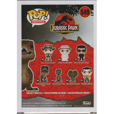 FUNKO POP! MOVIES 549 VELOCIRAPTOR  JURASSIC PARK 25th ANNIVERSARY