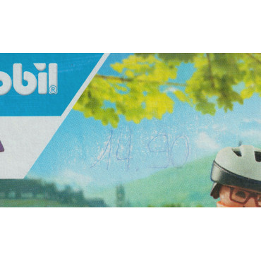 PLAYMOBIL MANIA MIGROS 72036 scatola danneggiata CLIENTI IN BICICLETTA SPECIAL EDITION COLLECTOR ITEM ISSUED FOR SWISS MARKET