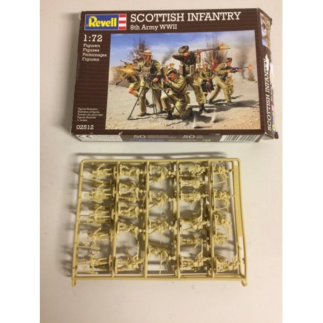 soldatini in plastica scala 1 : 72 REVELL 02512 SCOTTISH INFANTRY 8TH ARMY  WWII nuovo con scatola aperta