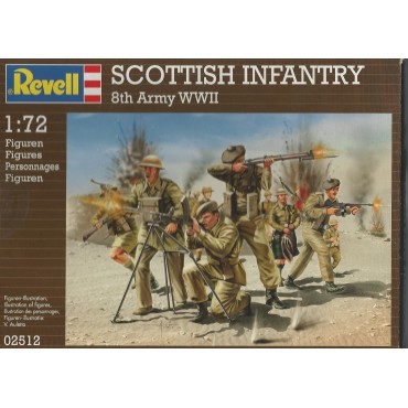 soldatini in plastica scala 1 : 72 REVELL 02512 SCOTTISH INFANTRY 8TH ARMY  WWII nuovo con scatola aperta