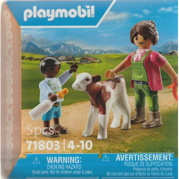 PLAYMOBIL DUO PACK 71803 FARMER WITH CALF